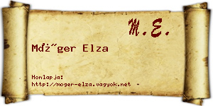 Móger Elza névjegykártya